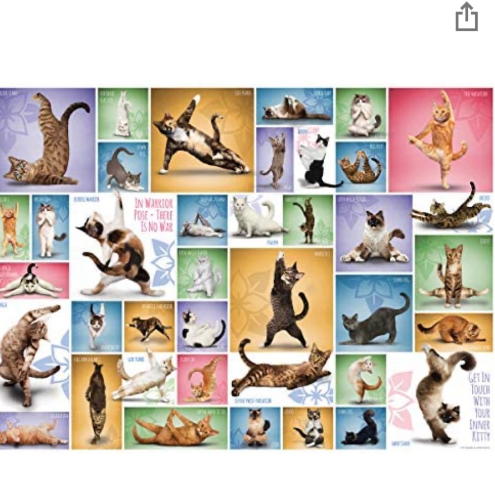 NWT EuroGraphics Yoga Cats 1,000-piece jigsaw puzzle